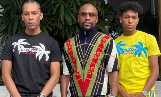 Zion Shamaree Mayweather with his father Floyd Mayweather and brother.